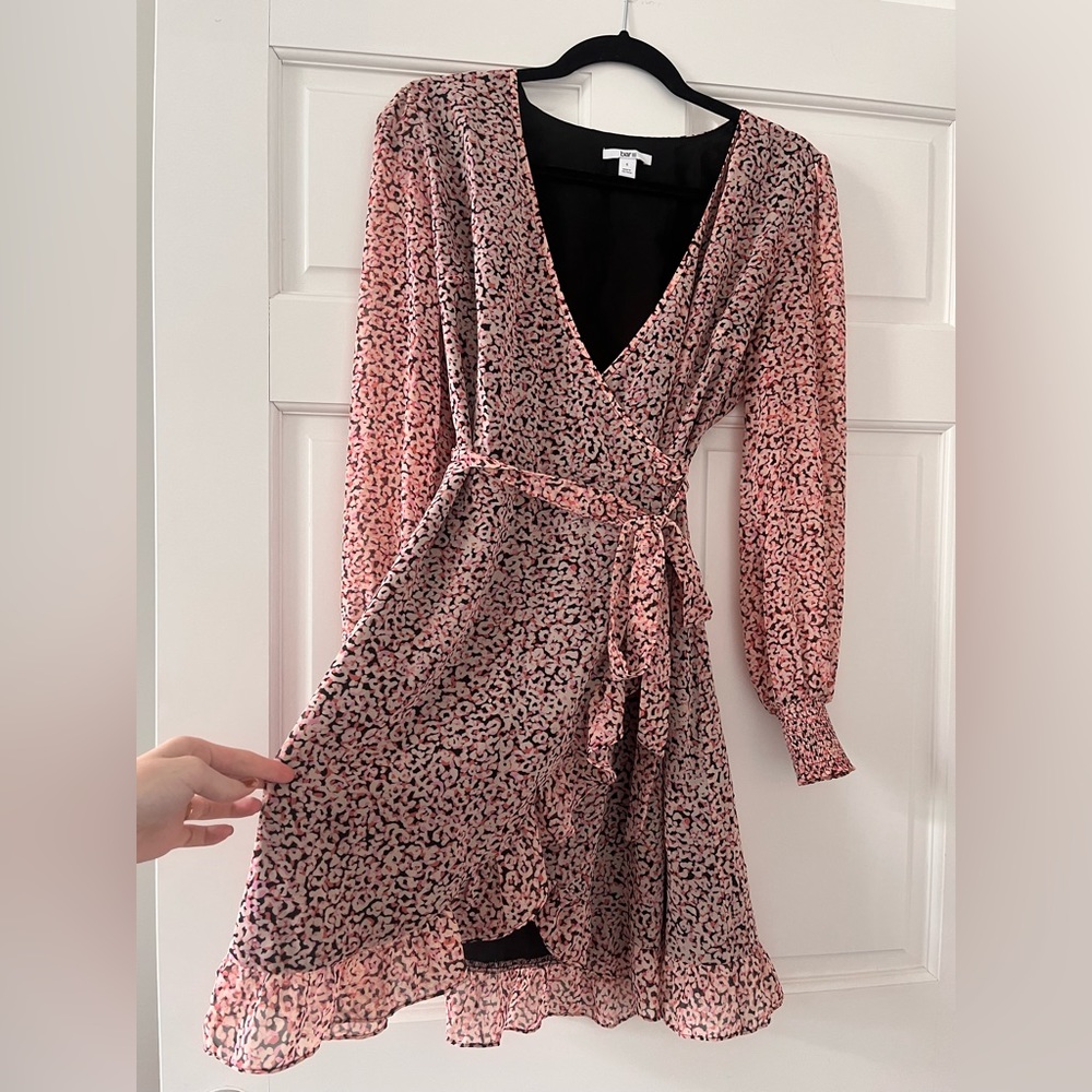Pink leopard mini dress
